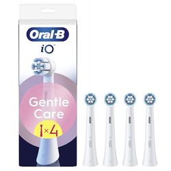 Oral-B Lot De 4 Brossettes De Rechange Gentle Care, AUTHENTIQUES, Blanches, Brossage Le Plus Doux, Conviennent Aux Gencives Sensibles, Brossette Ronde Pour Les Brosses A Dents Electriques Oral B iO