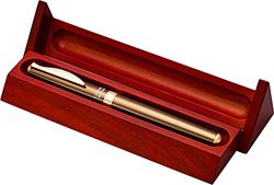 Kyocera Bolígrafo de tinta CERALINER KCB-30W de bronce, en caja de madera
