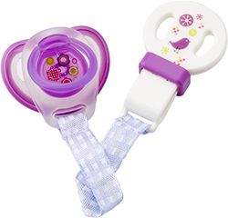 dBb Remond Pack Sucette Physiologique en Silicone 2ème Age + Attache Sucette Violet