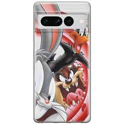 ERT GROUP mobiltelefonfodral för Google PIXEL 7 PRO originalt och officiellt licensierat Looney Tunes mönster 006 optimalt anpassad till formen på mobiltelefonen, gedeeltelijk transparant