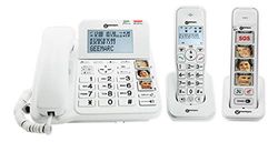 Geemarc Pack Senior - Téléphone Fixe Amplifié et Ses Combinés Additionnels avec Répondeur et Larges Touches Photo Personnalisables pour Séniors - Perte Auditive Faible ou Moyenne - Version FR