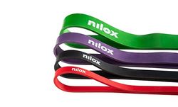 Nilox Set van elastische banden, fitnessbanden met verschillende weerstandsniveaus, elastische banden voor trekstangen, fitnessset voor dames en heren voor smart workout, accessoires inbegrepen