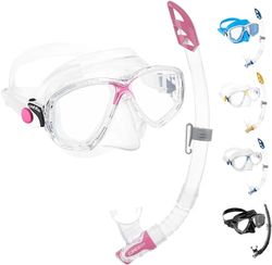 Cressi Maré VIP Óculos e tubo de snorkel unissexo para adulto, transparente/rosa, tamanho único