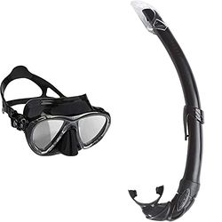 Cressi Big Eyes Evolution - Gafas De Buceo + Mexico Tubo De Snorkel, Unisex-Adult, Negro, Un Tamaño