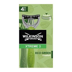 Wilkinson Sword - Xtreme 3 Eco Green X 4 - Rasoio Usa&Getta Uomo Ecosostenibile E Riciclabile - 70 Gr