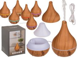 Wooden Optic II, luchtbevochtiger, olie-diffuser, met LED & USB-kabel, voor ca. 120 ml, ca. 16 cm, van kunststof, in geschenkdoos