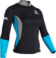 CRESSI Guardian Lady Neopreen Jas Zwart/Aquamarijn 2mm M/3-2mm Neopreen Jack, voor Zwemmen, Snorkelen, Sup, Surfen, Kajakken en andere watersporten, Zwart/Aquamarijn, M/3, Dames