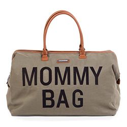 Childhome, Mommy Bag, Sac a Langer, Maternité, Sac de voyage, Grande Contenance, Tapis à Langer, Bandoulière Ajustable, Compartimenté, Poche Isotherme, Passage pour Valise, Kaki