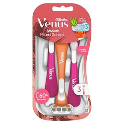 Gillette Venus Miami Sunset Smooth Sensitive Afeitadora Desechable para Mujer Aloe Vera X 3
