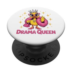 Drama Queen Diva Duck Divertida princesa de granja atrevida PopSockets PopGrip Adhesivo
