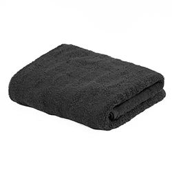 Highams 100% Cotton Towel Jumbo Ribbed Textured 500gsm Hotel Quality Highly Absorbent Bathroom Accessories Hand Towel, Charcoal Grey
