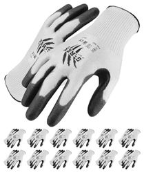 G-REX - P 07 / Assembly Gloves Cut Protection/Size 07, 12 Pairs/White/White/Assembly Gloves/Cut Resistant Gloves Work Gloves