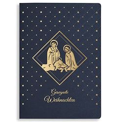 Art Nuvo – Exclusive Christmas Cards No. 46 – Set of 10 Same Cards, 120 x 170 mm, Gold Plated and Embossed Christmas Motifs – Made from Jewellery Paper and Colourful Paper with Inserts and Around