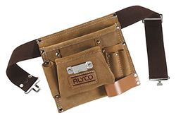 Alyco, 196894 Leren tas, meerdere zakken, met riem, uniseks, volwassenen, zwart, L