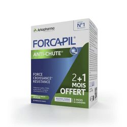 Arkopharma - Forcapil Anti-chute | Complément Alimentaire Cheveux et Ongles - Prévient la Chute de Cheveux - Résistance - Croissance | 3 mois - 90 comprimés