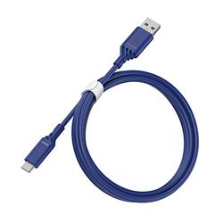 OtterBox Cable Reforzado USB-A a USB-C, Cable de carga para Smartphone e Tablet, Ultra resistente, testeado para doblados y torsiones, 1M, Azul