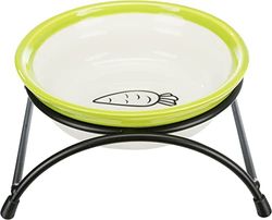 Trixie keramische kom op metalen standaard, 0,3 l/ø 13 cm, wit/groen, kommen
