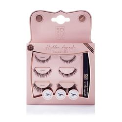SOSU Cosmetics Hidden Agenda Lashes - Dramatized for Women, 3 Pairs | Lightweight, Customizable Lash Clusters with Adhesive | Long-Lasting, Seamless Blend & Natural Curl