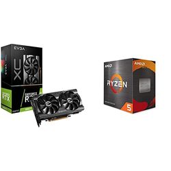 EVGA GeForce RTX 3060 Ti XC GAMING, 08G-P5-3663-KL, 8GB GDDR6, DualFan, Metal Backplate, LHR & CPU AMD Ryzen 5 5600X AM4