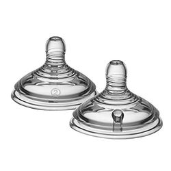 Tommee Tippee tetinas, tetinas Natural Start, flujo medio, desde 3 meses, anatómica para un agarre natural, válvula anticólicos, silicona, pack de 2