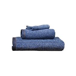 SENSEI La Maison du Coton Set 3 pezzi jacquard casual (1 telo bagno + 1 asciugamano + 1 guanti), cotone, denim, taglia unica