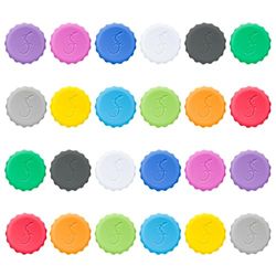 Lurch 5210228 - Set di tappi a corona, 24 pezzi, 12 colori diversi, in 100% silicone platino premium senza BPA