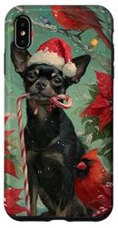 Black Chihuahua Dog Christmas Holiday Artwork Case for iPhone XS Max