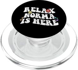 Retro Groovy Relax NORMA Is Here Funny Nombre del Día de la Madre PopSockets PopGrip para MagSafe