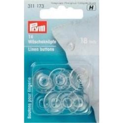 Prym - Prym linnen plastic transparante (17 mm) knoppen - 1 Stuk