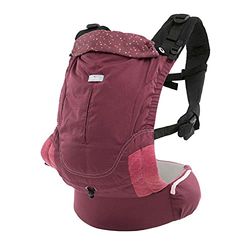 Chicco Myamaki Fit Portabebés Ergonómico de 0 Meses a 15 kg, Mochila Bebé Evolutiva Multifunción y Ajustables, Mochila Portabebés con Sujeción para Cabeza y Cuello, Granate (Burgundy Powder)