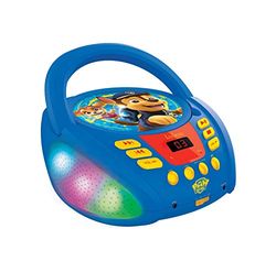 Lexibook, La Pat' Patrouille, Lecteur CD Bluetooth pour Enfants, Portable, Effets Lumineux, Prise Micro, Entrée aux-in, Pile ou Secteur, Filles, Garçons, Bleu/Rouge, RCD109PA
