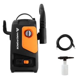 Yard Force Hogedrukreiniger EW U11B, 1600W, werkdruk max. 120 bar, waterdoorloop 400 l/u, 3 meter drukslang met sproeipistoolhouder en turbomondstuk, zwart