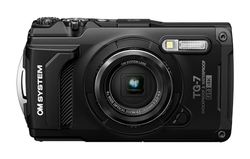 OM SYSTEM Tough TG-7 nero, 12MP, impermeabile, resistente agli urti, modalità di ripresa subacquea e macro, video 4K, zoom 4x-grandangolare (erede di Olympus TG-6)