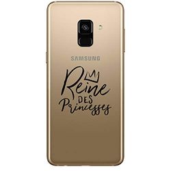 Zokko Beschermhoes voor Galaxy A8 2018, prinsessenkoningin, zacht, transparant, zwarte inkt.