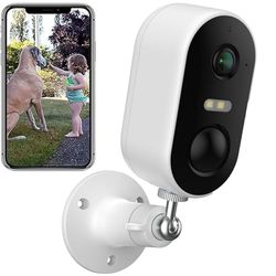 ARENTI GO1 Outdoor Wireless Surveillance Camera, batteria ricaricabile 1080P WiFi visione notturna, audio a 2 vie, rilevamento del movimento, cloud e scheda SD, bianca (pannello solare non incluso)