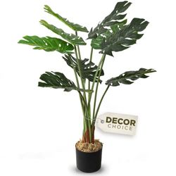 Pianta artificiale di Monstera, piante artificiali per la decorazione della casa per interni, piante finte e decorazioni per piante finte, piante finte alte, piante finte grandi, piante artificiali