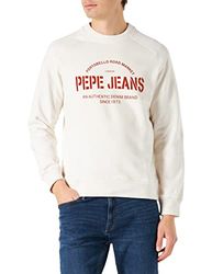 Pepe Jeans Philips Crew Sweatshirt, 803OFF White, M Heren