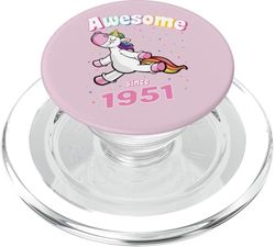 Awesome Since 1951 Divertido unicornio cumpleaños retro PopSockets PopGrip para MagSafe