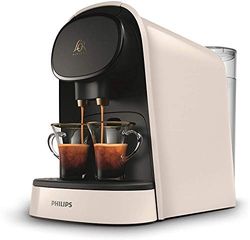 Philips Domestic Appliances L'OR - Barista, macchina da caffè con capsule classiche o doppie, 19 bar di pressione, serbatoio 1 l, 9 capsule incluse, bianco satinato, LM8012/00