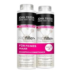 John Frieda Profiller+ Shampoing/après-shampoing – Contenu : 1 shampoing 500 ml et 1 après-shampoing 500 ml – Pour cheveux fins