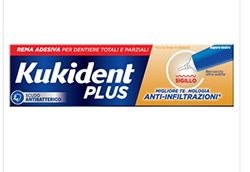 Kukident Plus - Crema adhesiva para sellos, pegamento para dientes para dentaduras totales y parciales, 3 paquetes de 35 g, sabor neutro, tecnología antifiltraciones