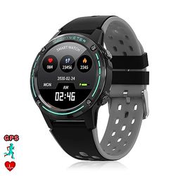 DAM Smartwatch M6S. Funzioni sportive con tracciamento GPS. Bussola, barometro e altimetro. SIM, cardiofrequenzimetro, notifiche app. 4,8 x 1,4 x 5,4 cm. Colore: nero, Normal