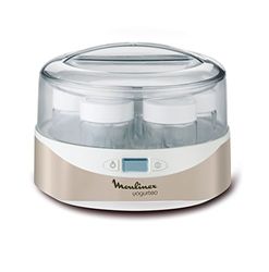 Moulinex YG231E32 Yaourtière Yogurteo 7 Pots de Yaourt Inclus Programmable Écran LCD Minuteur 13W Champagne