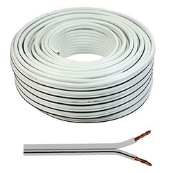Câble de Haut-Parleur Blanc 2 x 4,00 mm² 50 m