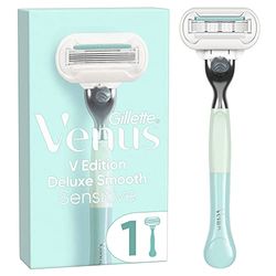 Gillette Venus V Edition Deluxe Smooth Sensitive-scheersysteem Voor Vrouwen- 1 Handvat, 1 Navulmesje, 5 Mesjes Voor Een Langdurig Glad Scheerresultaat