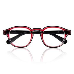 DE TOMASO " 501" Rosso Trasparente-Nero (+2,50) Occhiali da lettura di moda italiana