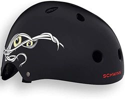 Schwinn BMX-fietshelm voor jongens en meisjes vanaf 8 jaar, ideaal voor scooter, skates of fiets, aanbevolen pasvorm 54-58 cm, zwart, mummiemotief