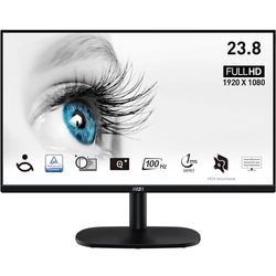 MSI PRO MP245V Monitor da 23,8" Full HD - Pannello VA (1920 x 1080), 100 Hz (con cavo HDMI), Schermo Eye-Friendly, Montabile VESA, Supporto Display Kit, Regolabile in inclinazione - HDMI 1.4, D-Sub