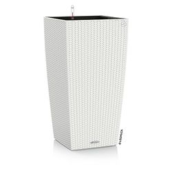 Lechuza – Pot de Fleurs d’Extérieur et d'Intérieur – Cottage Cubico – Réserve d'Eau Intégrée – Coloris Blanc – 40 x 40 x 75 cm