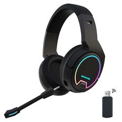 Autovox Auriculares Gaming con micrófono extraíble, transmisor Bluetooth y Cable